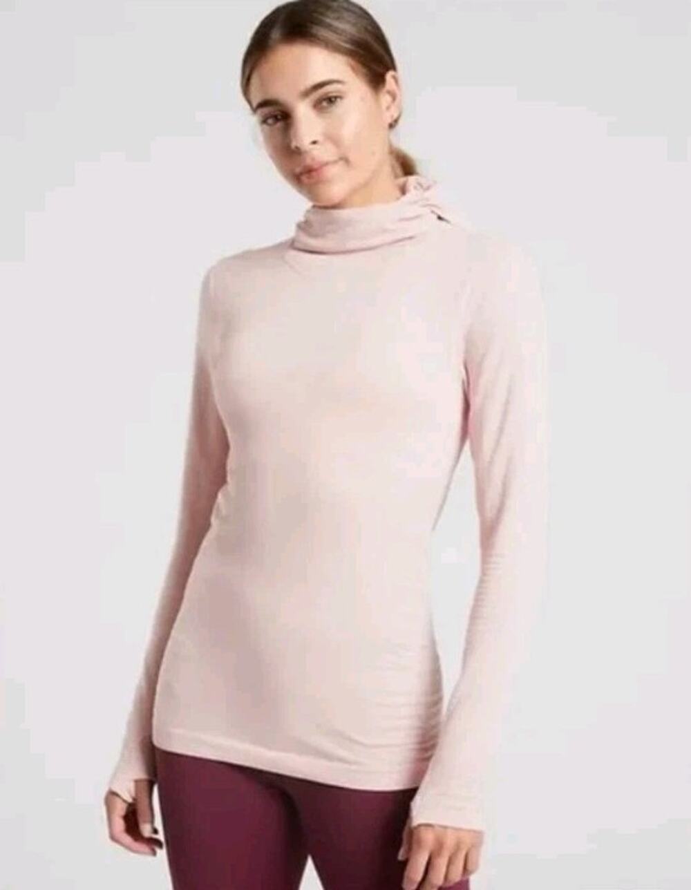 Athleta Flurry Balaclava Rib Mix Solid Pink SIZE S